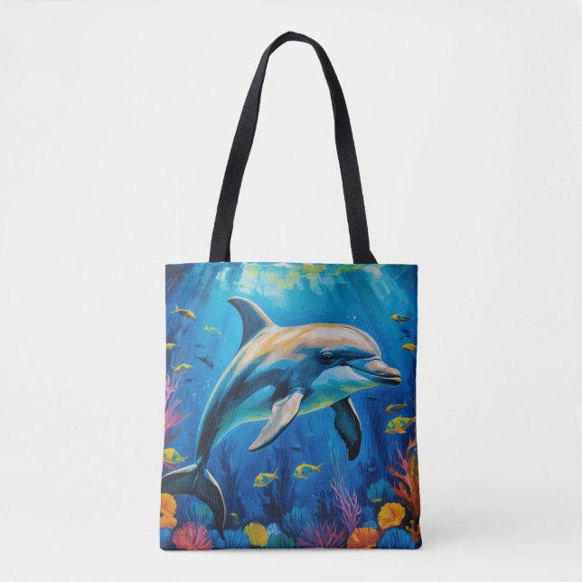 Tote Bag Dauphin de peinture à l'huile (Devant)