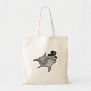 Tote Bag Dauphin en tant que Gentleman avec chapeau supérie