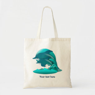 Tote Bag Dauphins Bleus Sauteurs Personnalisés