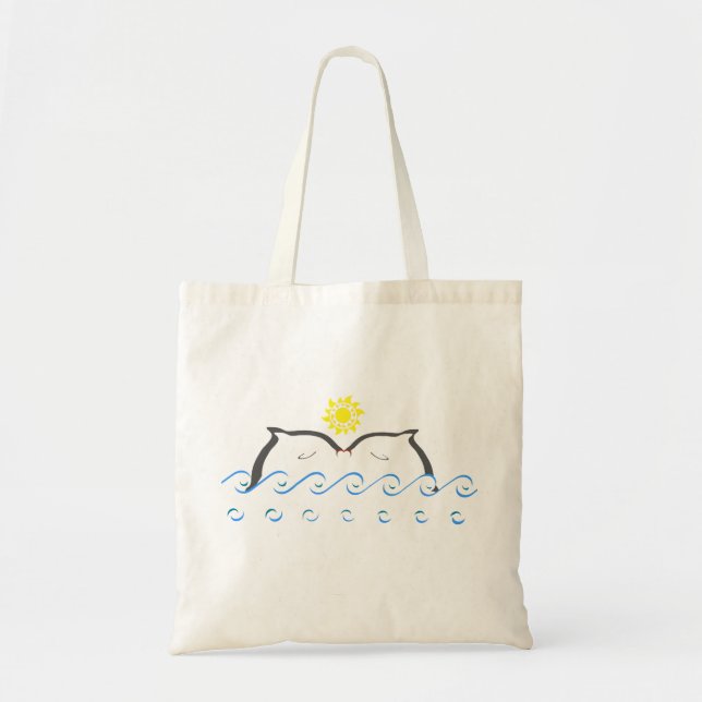 Tote Bag Dauphins dans l'amour (Devant)