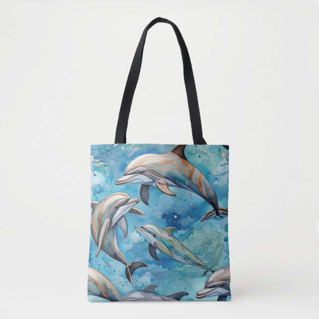 Tote Bag Dauphins nageant dans la mer  (Devant)