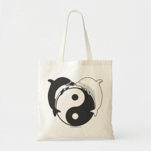 Tote Bag Dauphins Yin Yang Noir/Blanc