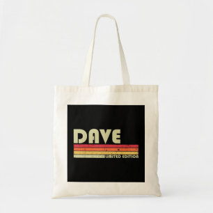 Tote Bag DAVE Nom cadeau personnalisé Funny Retro Vintage B