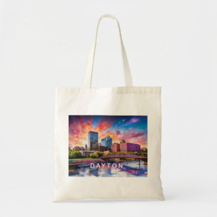 Tote Bag Dayton Skyline Abstrait Art