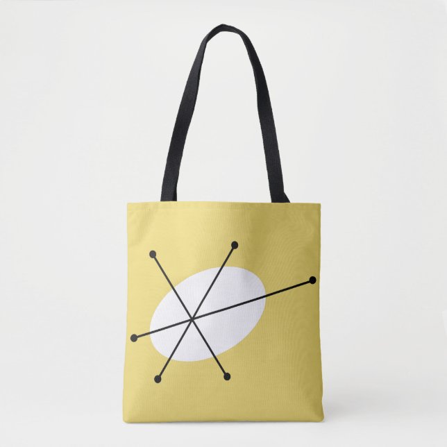 Tote Bag Dazzle Jaune partout sur fourre-tout noir dos (Devant)