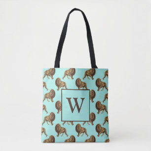 Tote Bag De Beaux Lions Monogrammes Lions