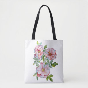 Tote Bag De belles roses aquarelles réalistes.