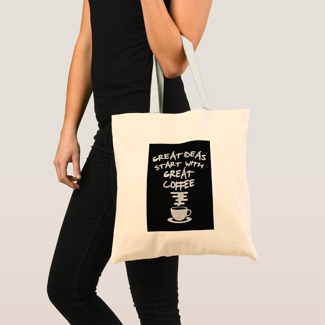 Tote Bag De Bonnes Idées Commencent Par Un Grand Café (Créateur téléchargé)
