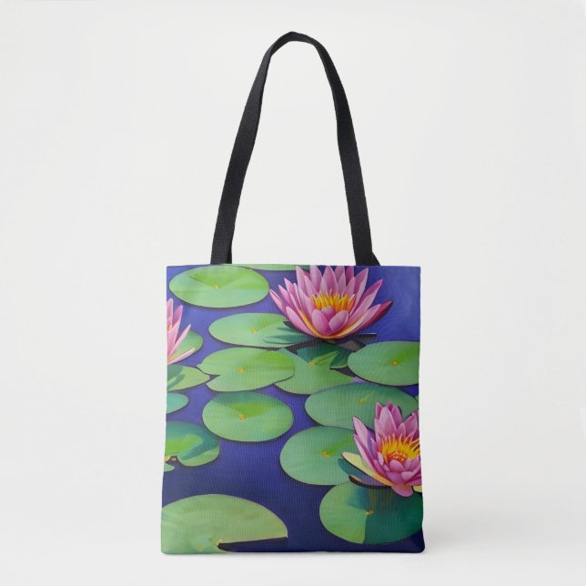 Tote Bag De Charmantes Nappes D'Eau Rose (Devant)