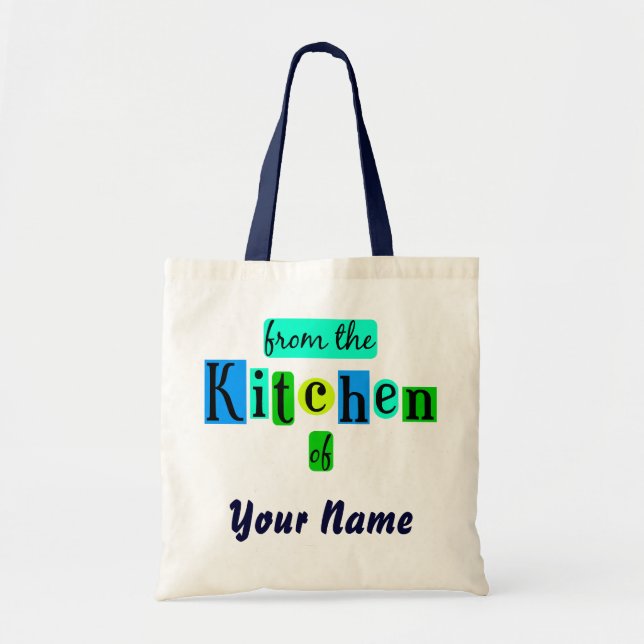 Tote Bag De la cuisine de Retro Blues Custom Canvas Fourre- (Devant)