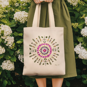 Tote Bag De l'Art Floral Original Pressé par S. Frigui