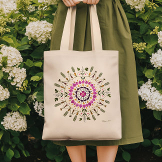 Tote Bag De l'Art Floral Original Pressé par S. Frigui