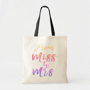 Tote Bag De Mlle à Mme Fête des mariées Party Arc-en-ciel