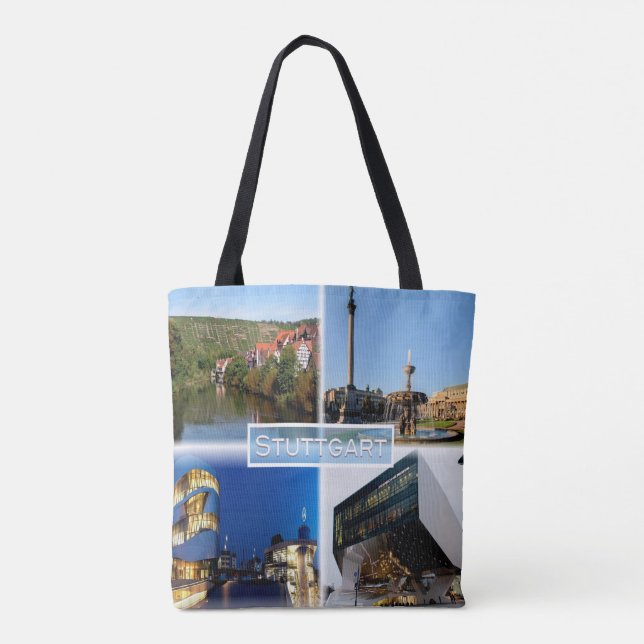Tote Bag DE Stuttgart - Rivière Neckar - Schlossplatz - (Dos)