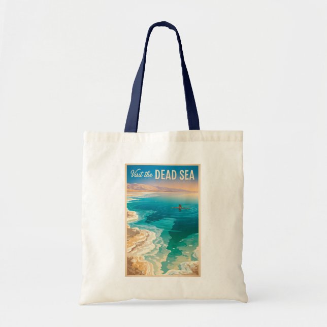 Tote Bag Dead Sea Illustration Travel Art Vintage (Devant)