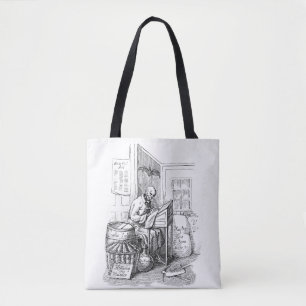 Tote Bag Death Skeleton liste d'écriture Macabre Horror Art