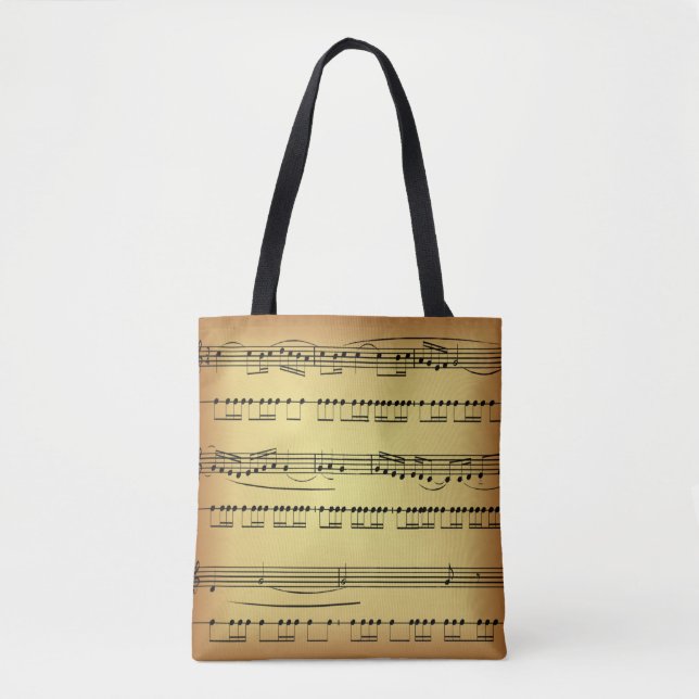 Tote Bag Débardeur ~ Feuille de musique ~ Arrière - plan d' (Devant)