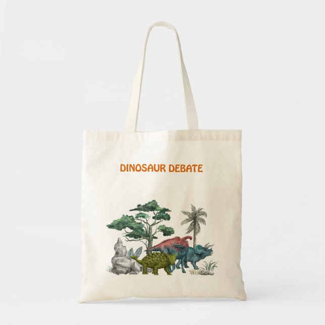 Tote Bag Débat sur le dinosaure (Devant)