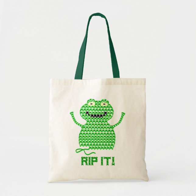 Tote Bag Déchirez-le ! Dirigez la grenouille de crochet (Devant)