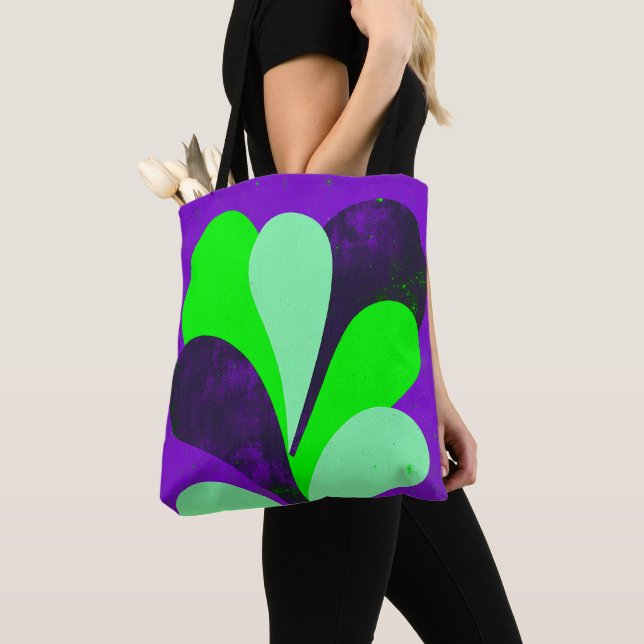 Tote Bag Déclaration botanique violette audacieuse (De près)