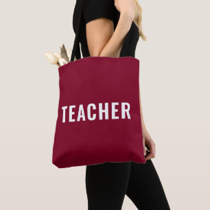 Tote Bag Déclaration de texte de professeur personnalisée B