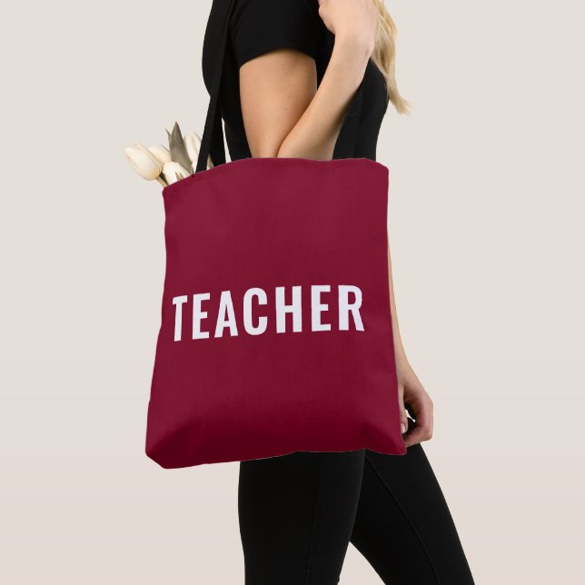 Tote Bag Déclaration de texte de professeur personnalisée B (De près)