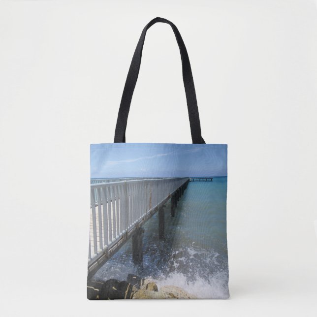 Tote Bag Déclencher des vagues sur la conception des quais (Devant)