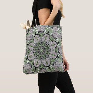 Tote Bag Déco noir gris vert gris abstrait