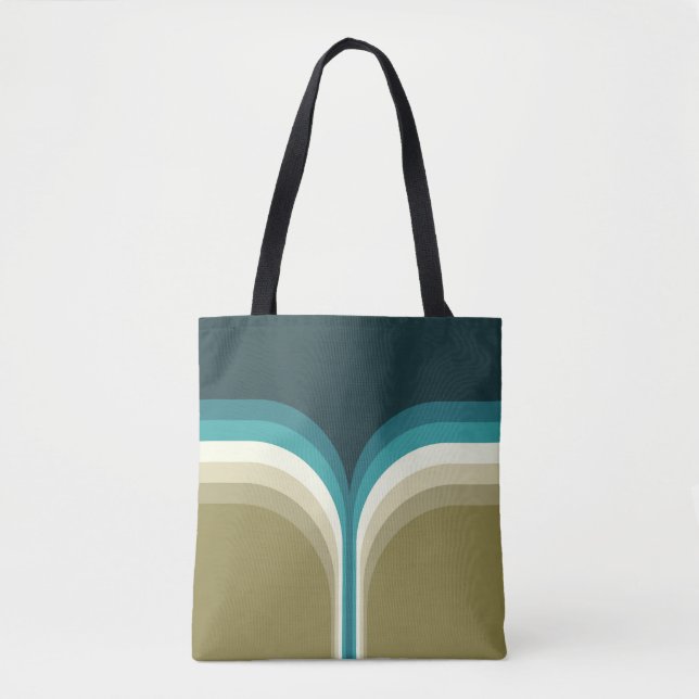 Tote Bag Décor à deux arches de style rétro (Devant)