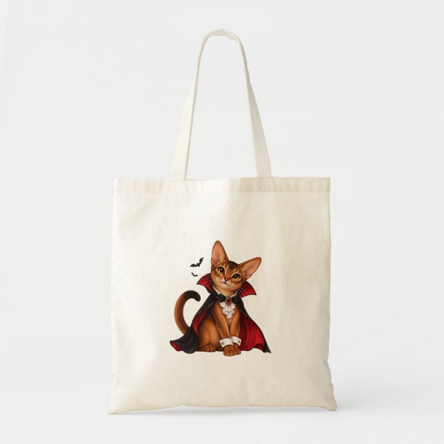 Tote Bag Decor Cute Abyssinian Cat Vampire Dracula (Devant)