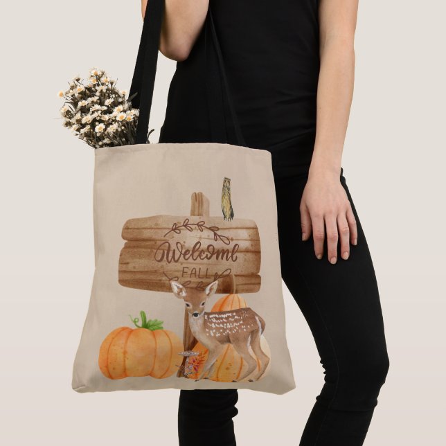 Tote Bag Décor d'automne de bienvenue (De près)