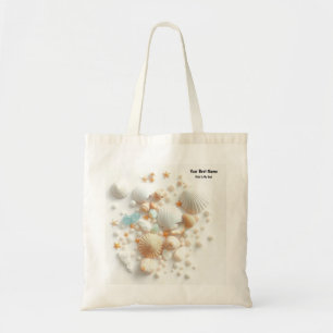 Tote Bag Décor de coquillages à l'aquarelle vintage côtier