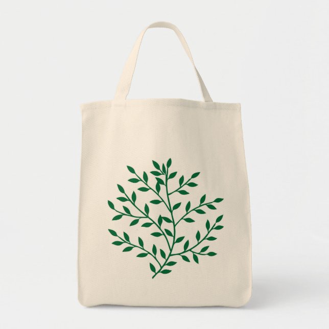 Tote Bag Décor de feuilles vertes feuilles (Devant)