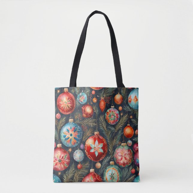 Tote Bag Décor floral Folksy de Noël (Devant)
