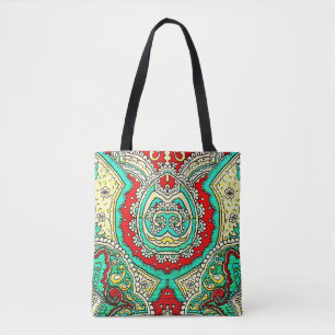 Tote Bag Décor néon arabesque : style années 80.