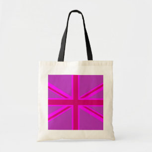 Tote Bag Décor Union Jack Fuchsia rose chaud