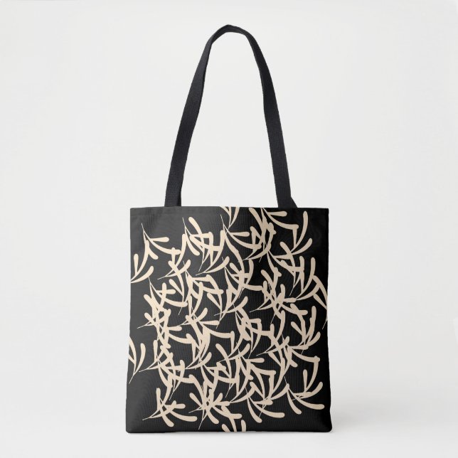 Tote Bag Décoratif à embellissements noirs  (Devant)