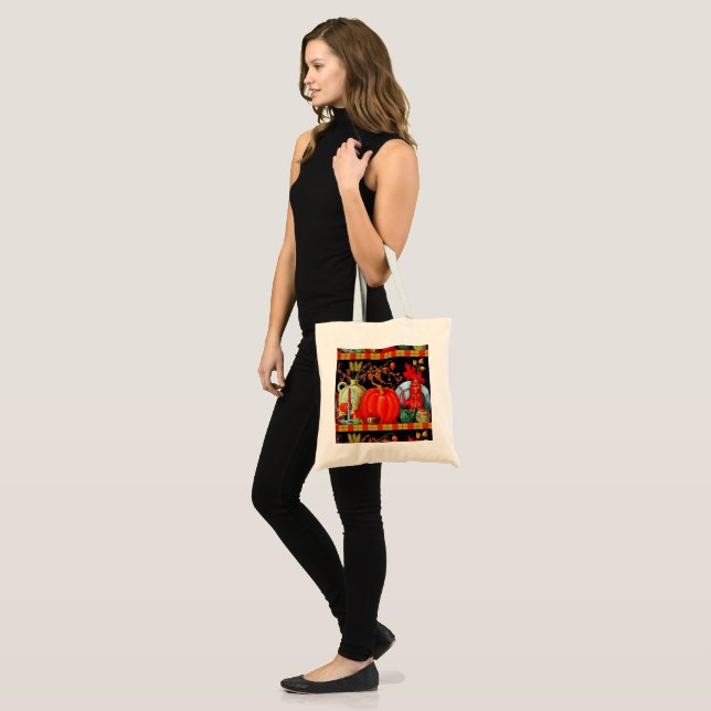 Tote Bag Décoration Citrouille Festive d'automne (Devant (modèle))