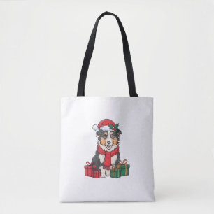 Tote Bag Décoration de fête de Noël Chien de Berger austral