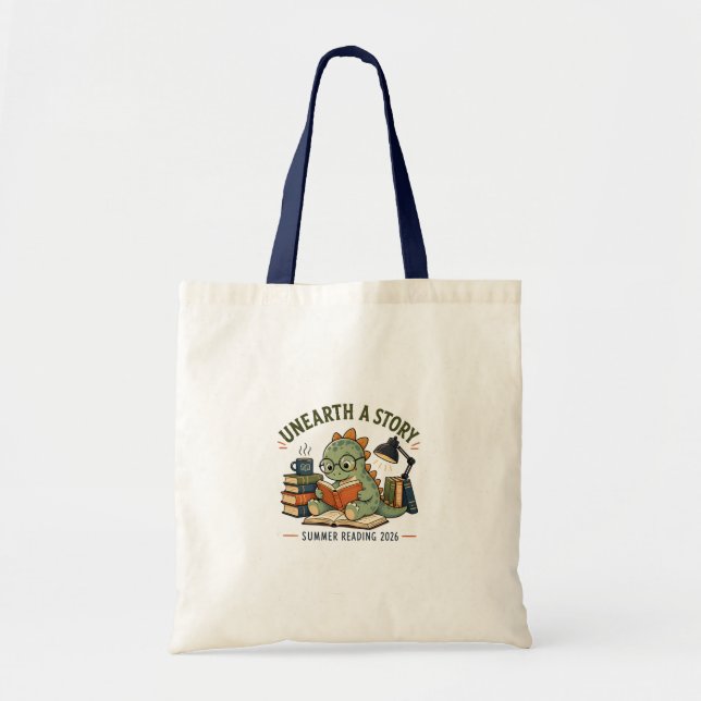 Tote Bag Décoration de journal d'histoire de dinosaure mign (Devant)