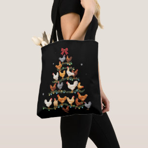 Tote Bag Décoration de sapin de Noël à poulet pour amateur 
