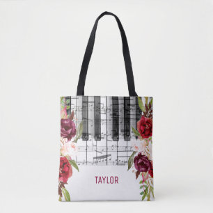 Tote Bag décoration florale marsala