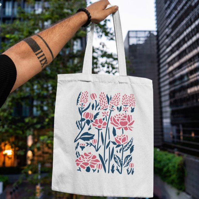 Tote Bag Découper Les Fleurs Roses (Créateur téléchargé)