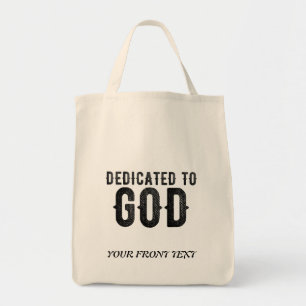 TOTE BAG DÉDIÉ À DIEU PERSONNALISABLE COOL TEXTE NOIR