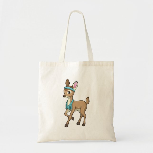 Tote Bag Deer at Fitness with Towel (Devant)
