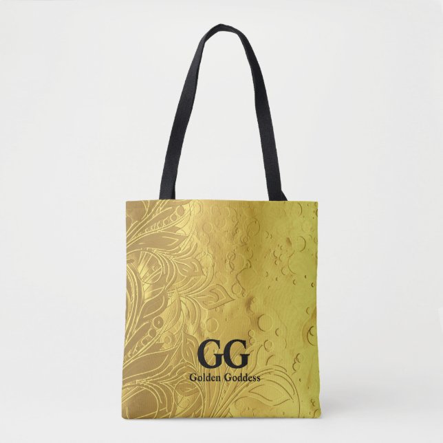 Tote Bag Déesse Dorée Célébration Joyeux Anniversaire 50 an (Devant)