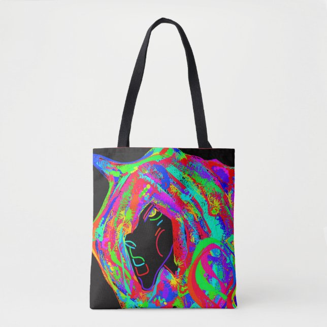 Tote Bag Déesse gothique avec une coiffe à cornes  (Devant)