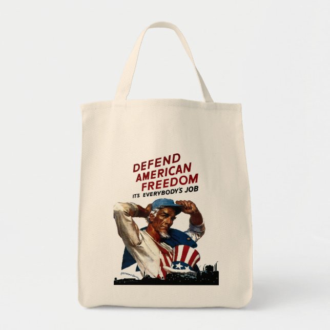 Tote Bag Défendre la liberté américaine (Devant)