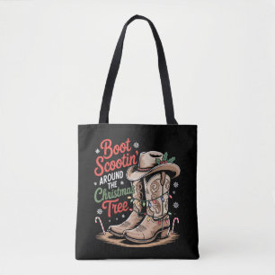 Tote Bag Défilant autour de l'arbre de Noël Western