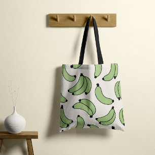 Tote Bag Défilé de bananes vert sauge